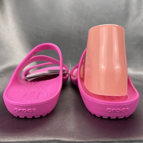 Crocs Kadee II Strappy Sandals Women's 8 Crush Pink Iconic Comfort Summer Slides - Picture 13 of 17